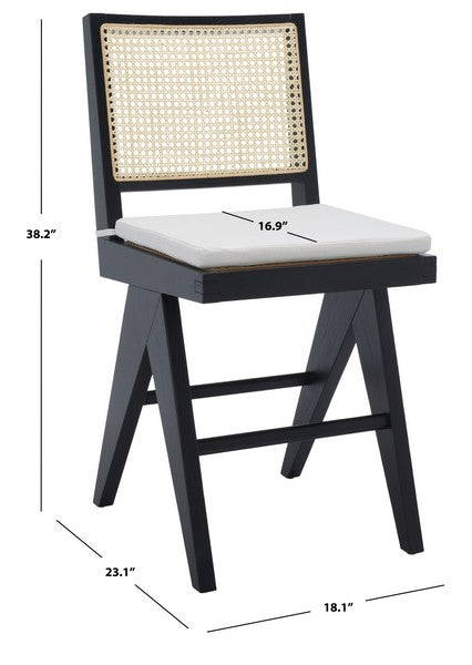 Safavieh Colette Rattan Counter Stool - Black | Counter Stools | Modishstore - 3