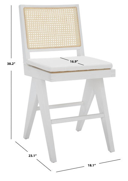Safavieh Colette Rattan Counter Stool - White | Counter Stools | Modishstore - 3