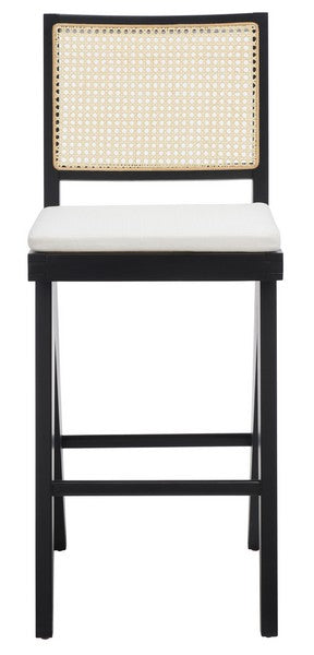 Safavieh Colette Rattan Barstool - Black | Bar Stools | Modishstore - 2