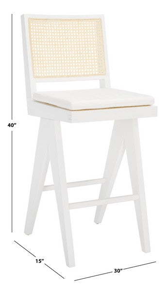 Safavieh Colette Rattan Barstool - White | Bar Stools | Modishstore - 2