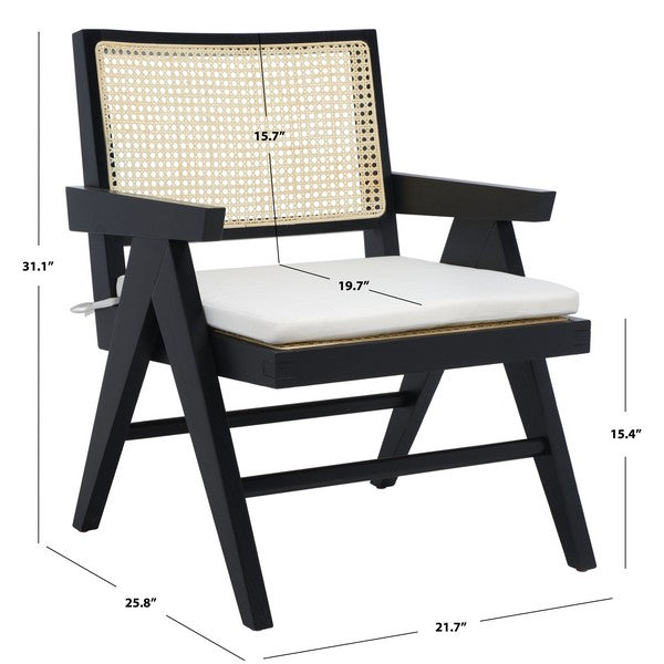 Safavieh Colette Rattan Accent Chair - Black | Accent Chairs | Modishstore - 3