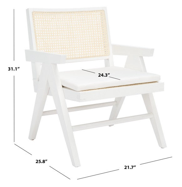 Safavieh Colette Rattan Accent Chair - White | Accent Chairs | Modishstore - 5