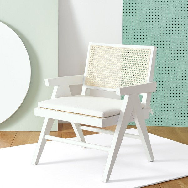 Safavieh Colette Rattan Accent Chair - White | Accent Chairs | Modishstore