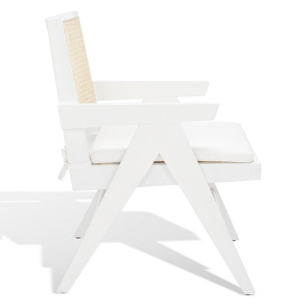 Safavieh Colette Rattan Accent Chair - White | Accent Chairs | Modishstore - 4