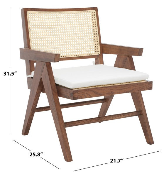 Safavieh Colette Rattan Accent Chair - Walnut | Accent Chairs | Modishstore - 4