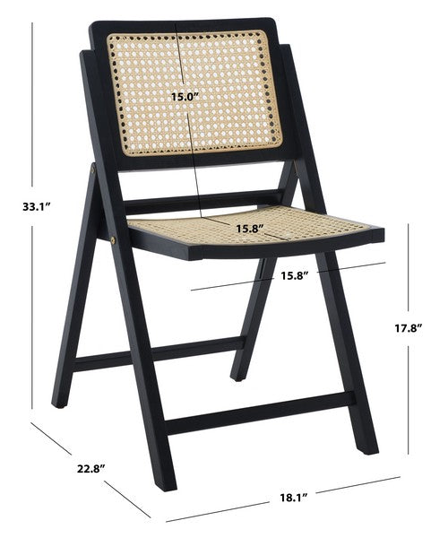 Safavieh Desiree Cane Folding Dining Ch Set Of 2 - Black | Dining Chairs | Modishstore - 3