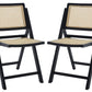 Safavieh Desiree Cane Folding Dining Ch Set Of 2 - Black | Dining Chairs | Modishstore