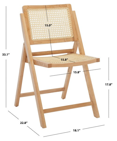 Safavieh Desiree Cane Folding Dining Ch Set Of 2 - Natural | Dining Chairs | Modishstore - 3