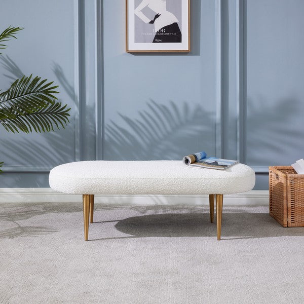Safavieh Corinne Oval Bench - Ivory | Benches | Modishstore