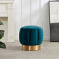 Safavieh Maxine Channel Tufted Otttoman - Petrol | Ottomans | Modishstore