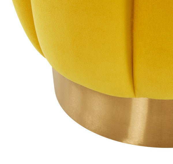 Safavieh Maxine Channel Tufted Otttoman - Marigold | Ottomans | Modishstore - 4