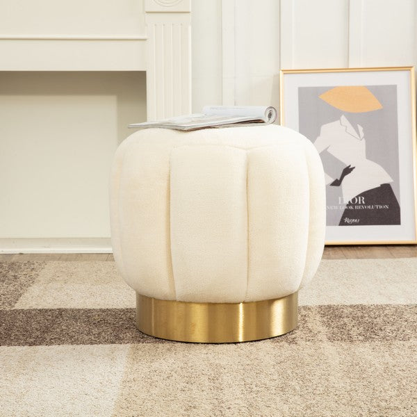 Safavieh Maxine Channel Tufted Otttoman - Creme | Ottomans | Modishstore