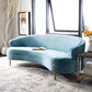Safavieh Primrose Curved Sofa - Light Blue | Sofas | Modishstore