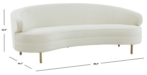 Safavieh Primrose Curved Sofa - Creme | Sofas | Modishstore - 3