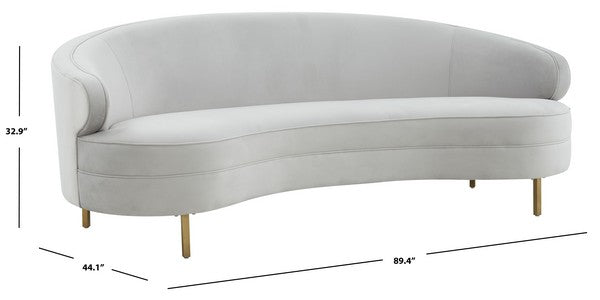 Safavieh Primrose Curved Sofa - Light Gray | Sofas | Modishstore - 3