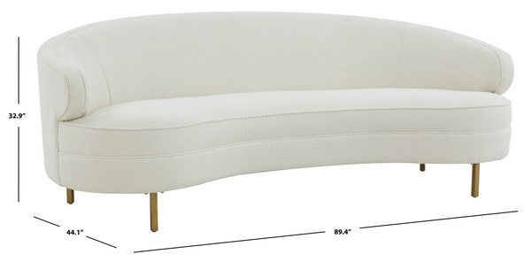 Safavieh Primrose Curved Sofa - Ivory | Sofas | Modishstore - 3