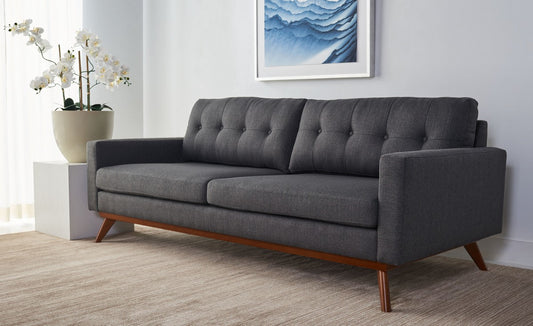 Safavieh Gneiss Modern Linen Sofa - Slate | Sofas | Modishstore