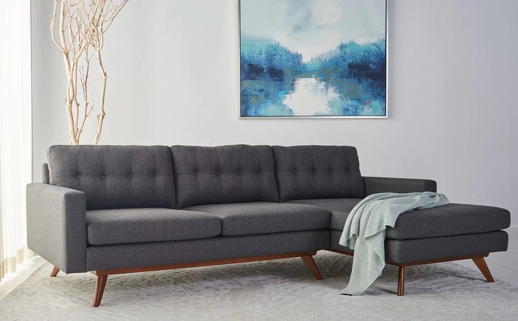 Safavieh Gneiss Modern Sectional Sofa - Slate | Sectional | Modishstore