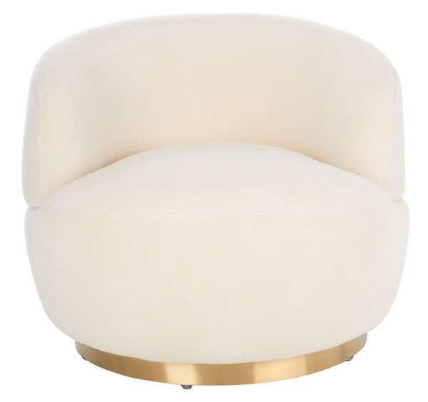 Safavieh Flynn Faux Lamb Wool Swivel Ch | Accent Chairs | Modishstore - 2