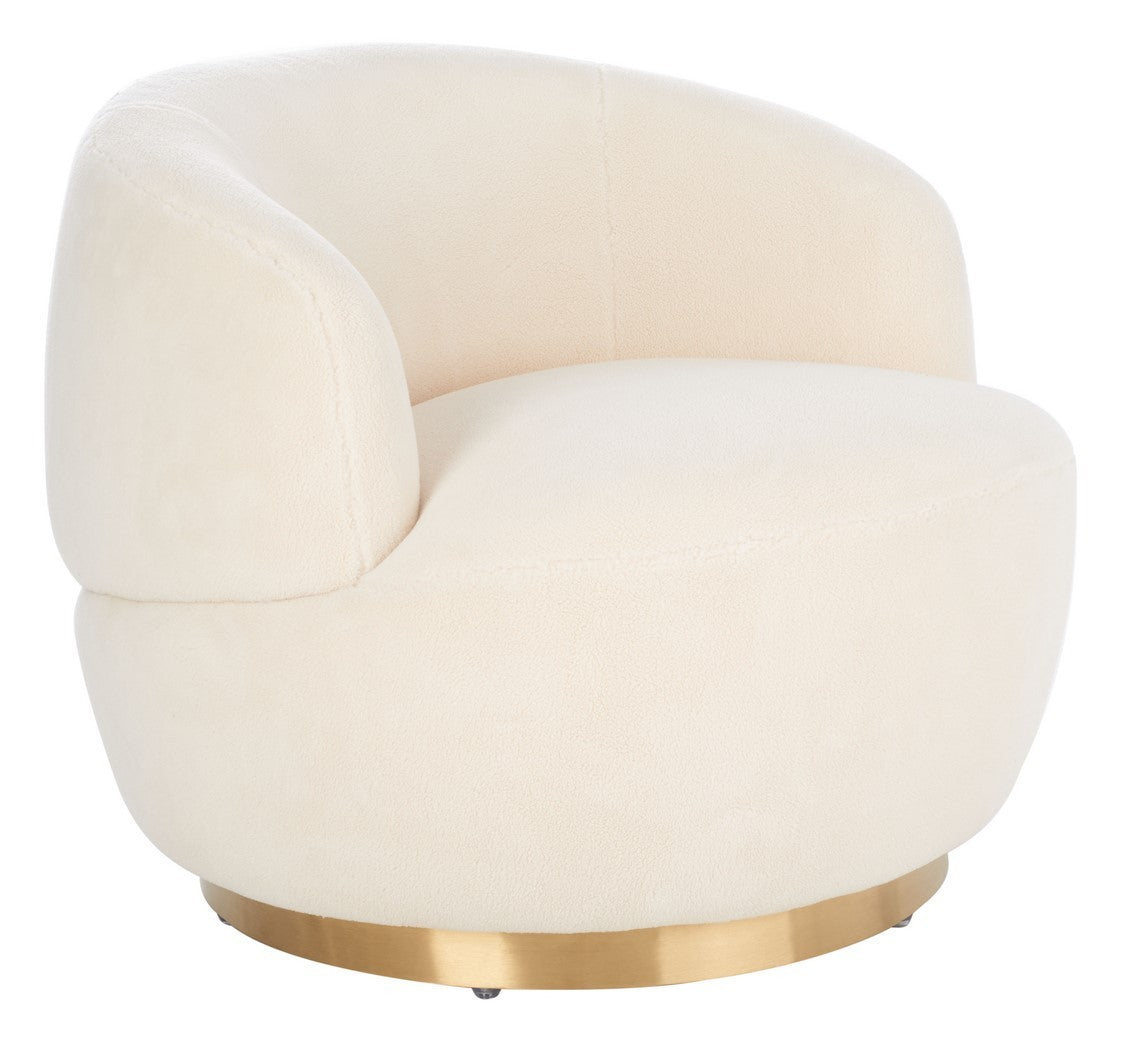 Safavieh Flynn Faux Lamb Wool Swivel Ch | Accent Chairs | Modishstore - 4