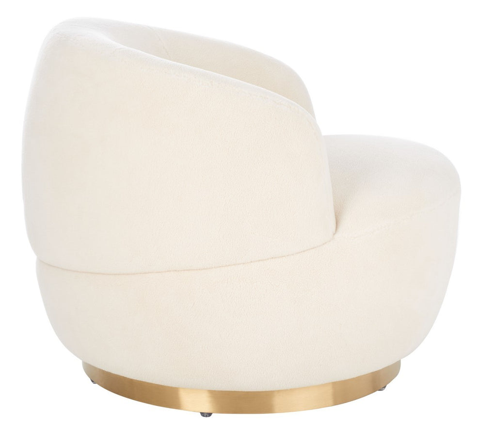 Safavieh Flynn Faux Lamb Wool Swivel Ch | Accent Chairs | Modishstore - 3