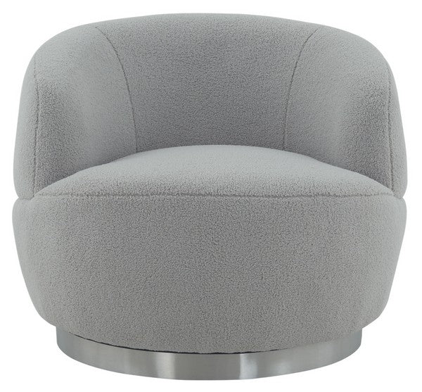 Safavieh Flynn Faux Lamb Wool Swivel Ch - Light Gray | Accent Chairs | Modishstore - 2