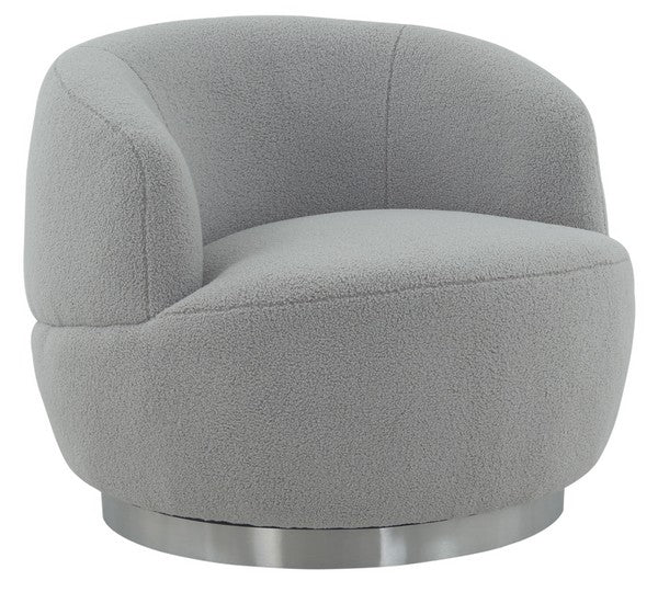 Safavieh Flynn Faux Lamb Wool Swivel Ch - Light Gray | Accent Chairs | Modishstore - 5