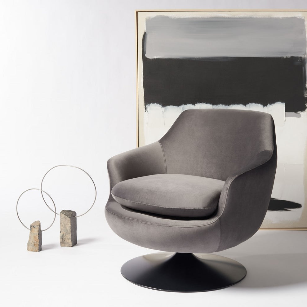 Safavieh Citrine Velvet Swivel Chair | Accent Chairs | Modishstore - 6