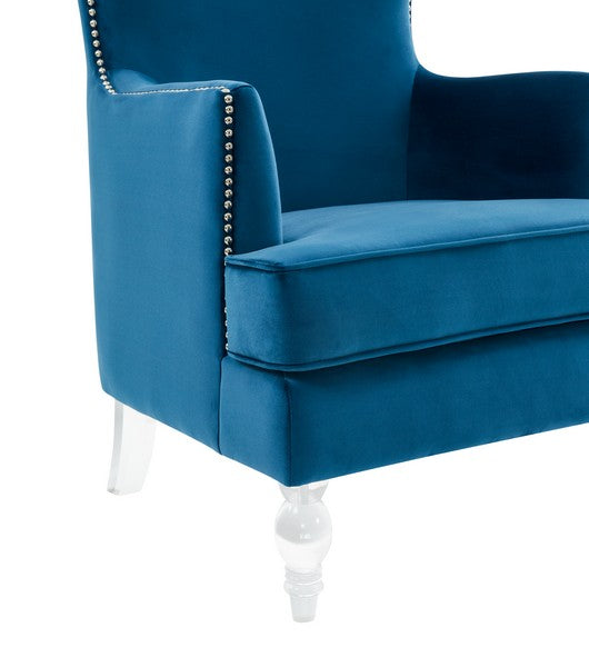 Safavieh Geode Modern Wingback Chair - Navy | Accent Chairs | Modishstore - 3