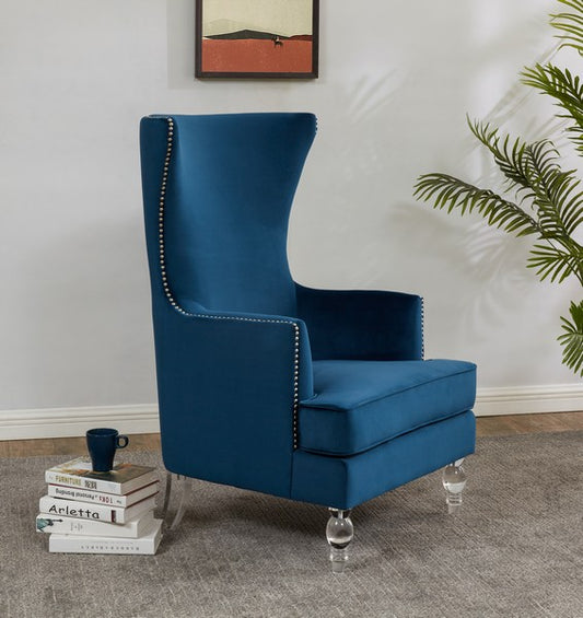 Safavieh Geode Modern Wingback Chair - Navy | Accent Chairs | Modishstore