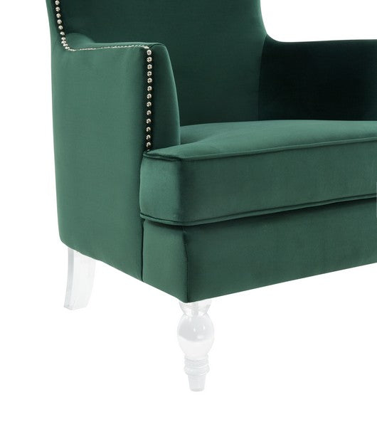 Safavieh Geode Modern Wingback Chair - Forest Green | Accent Chairs | Modishstore - 3