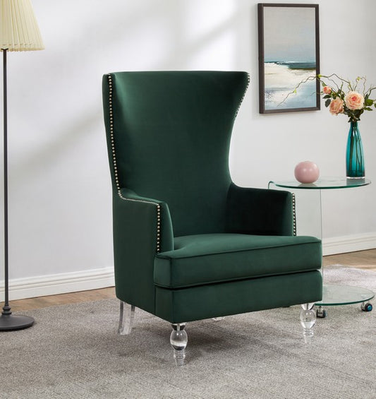 Safavieh Geode Modern Wingback Chair - Forest Green | Accent Chairs | Modishstore