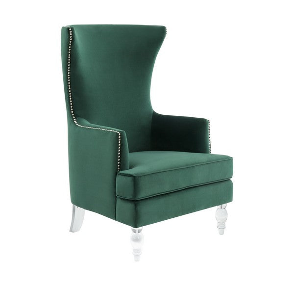 Safavieh Geode Modern Wingback Chair - Forest Green | Accent Chairs | Modishstore - 4