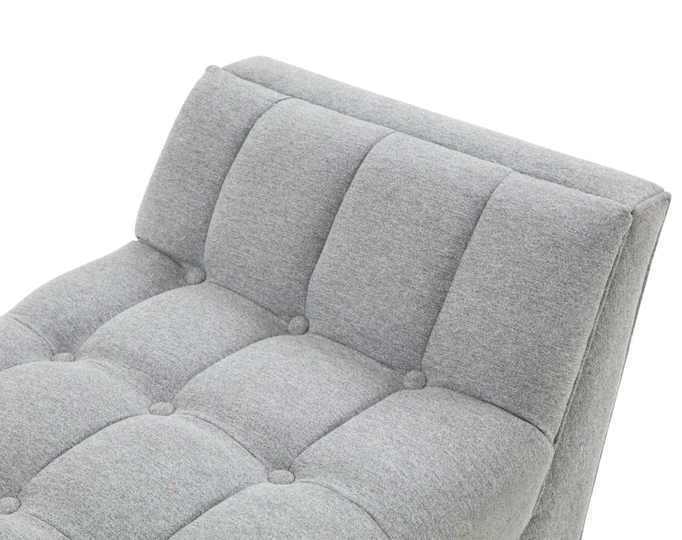 Safavieh Damian Tufted Bench - Light Gray | Benches | Modishstore - 3