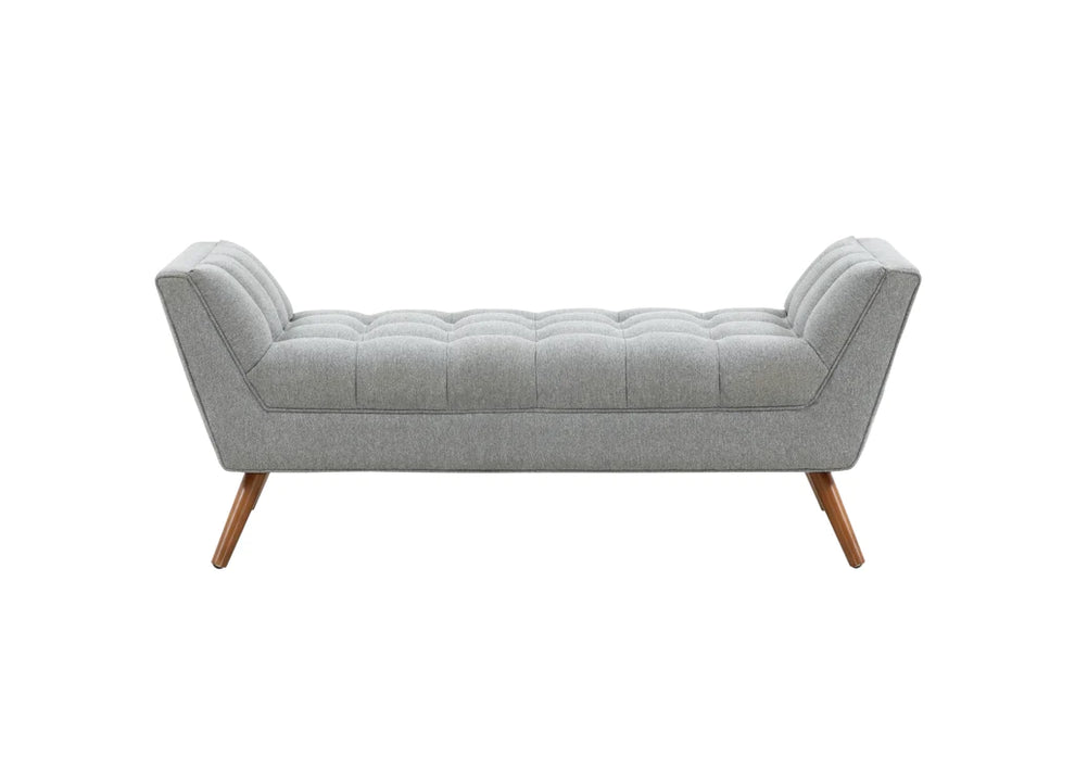 Safavieh Damian Tufted Bench - Light Gray | Benches | Modishstore - 2