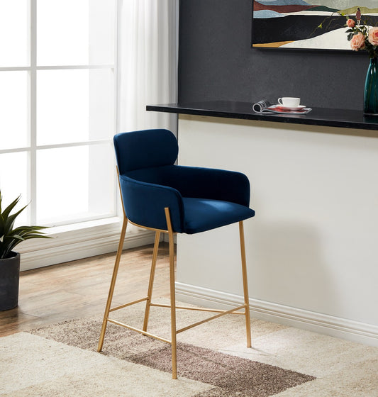 Safavieh Charlize Velvet Counter Stool | Bar Stools | Modishstore