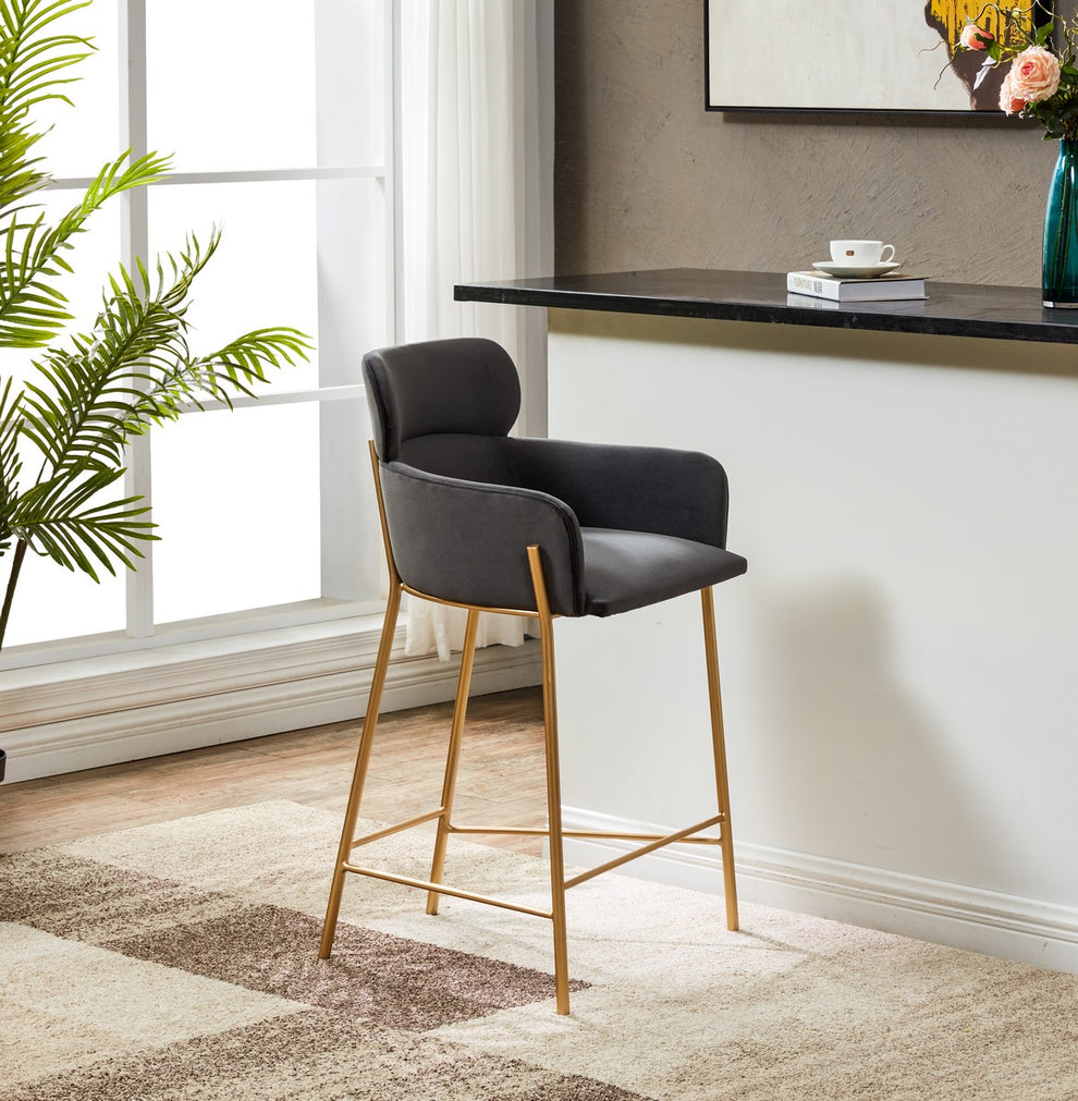 Safavieh Charlize Velvet Counter Stool | Bar Stools | Modishstore - 6