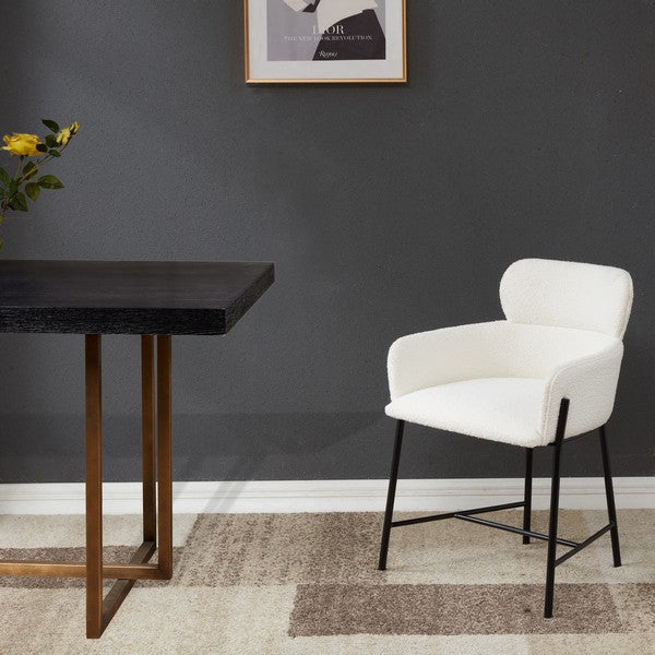 Safavieh Charlize Velvet Dining Chair - Ivory | Dining Chairs | Modishstore