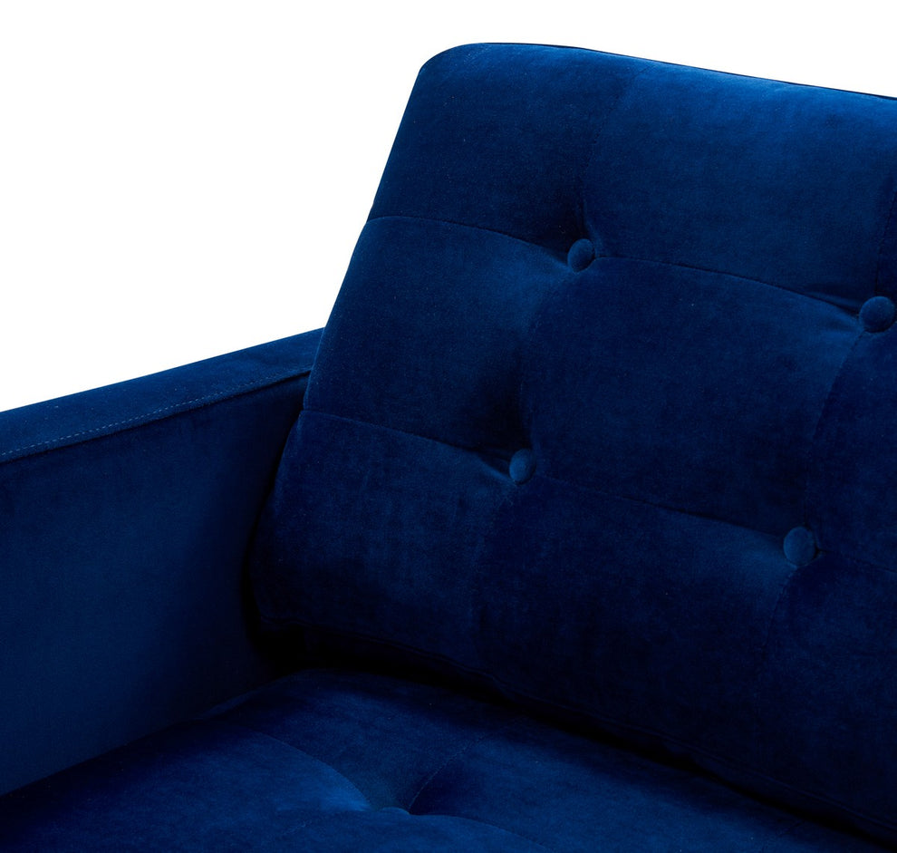 Safavieh Curtis Tufted Chaise - Navy | Lounge Chairs | Modishstore - 4