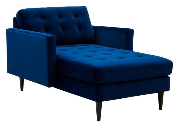 Safavieh Curtis Tufted Chaise - Navy | Lounge Chairs | Modishstore - 2