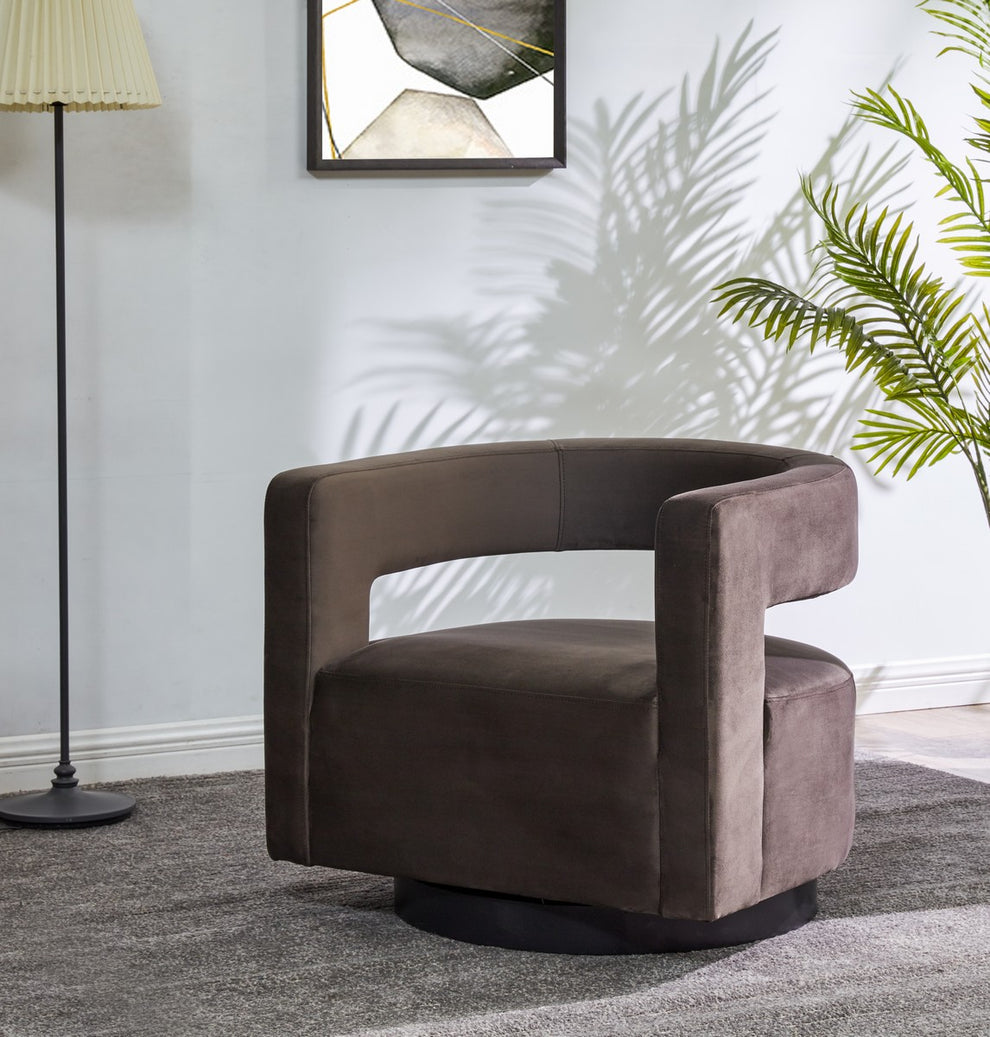 Safavieh Edgar Velvet  Swivel Chair | Accent Chairs | Modishstore