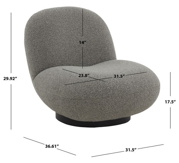 Safavieh Stevie Boucle Accent Chair - Light Gray | Accent Chairs | Modishstore - 3