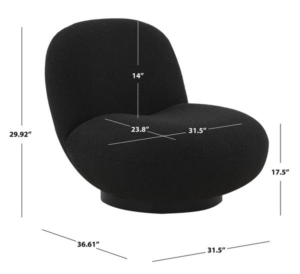 Safavieh Stevie Boucle Accent Chair - Black | Accent Chairs | Modishstore - 5