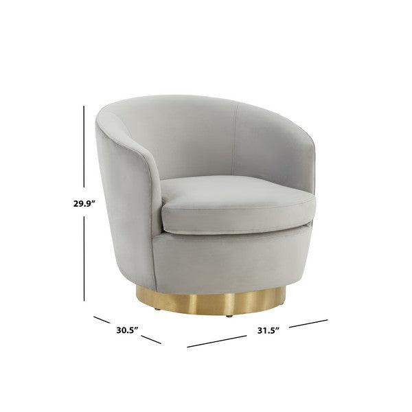 Safavieh Annalee Swivel Accent Chair - Light Gray | Accent Chairs | Modishstore - 3