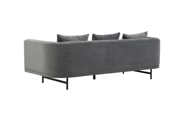 Safavieh Marcy Velvet Sofa - Gray | Sofas | Modishstore - 3