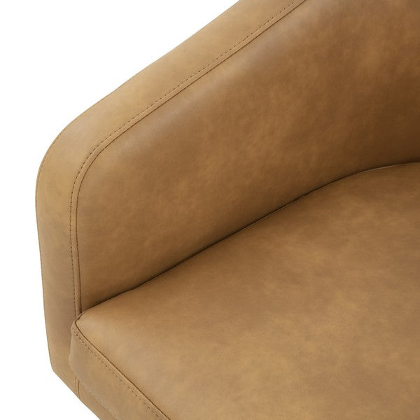 Safavieh Gonzalez Pedastal Chair - Light Brown | Accent Chairs | Modishstore - 4