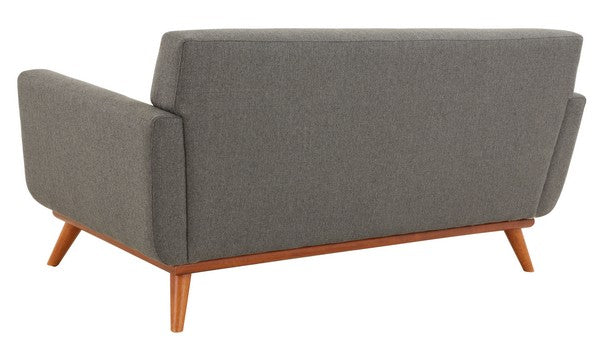 Safavieh Opal Linen Tufted Loveseat - Slate Gray | Loveseats | Modishstore - 4