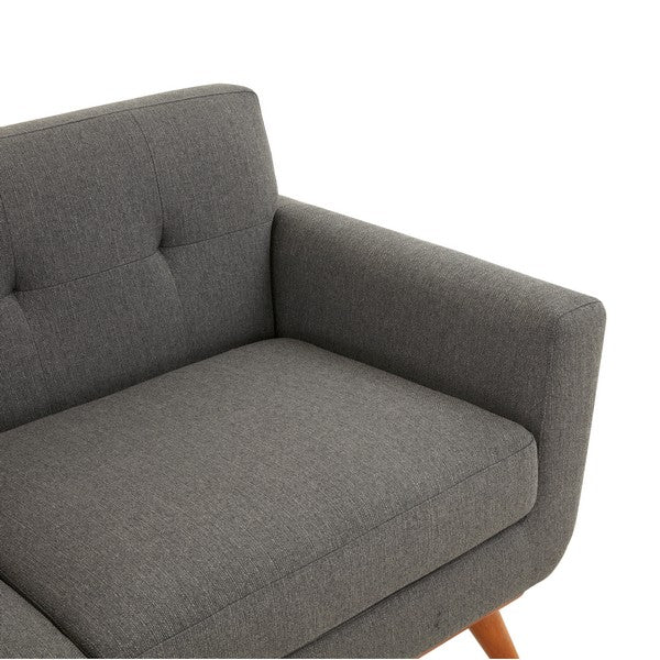 Safavieh Opal Linen Tufted Loveseat - Slate Gray | Loveseats | Modishstore - 5