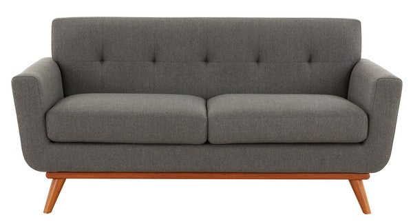 Safavieh Opal Linen Tufted Loveseat - Slate Gray | Loveseats | Modishstore - 2