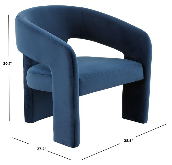Safavieh Roseanna Modern Accent Chair - Navy | Accent Chairs | Modishstore - 3